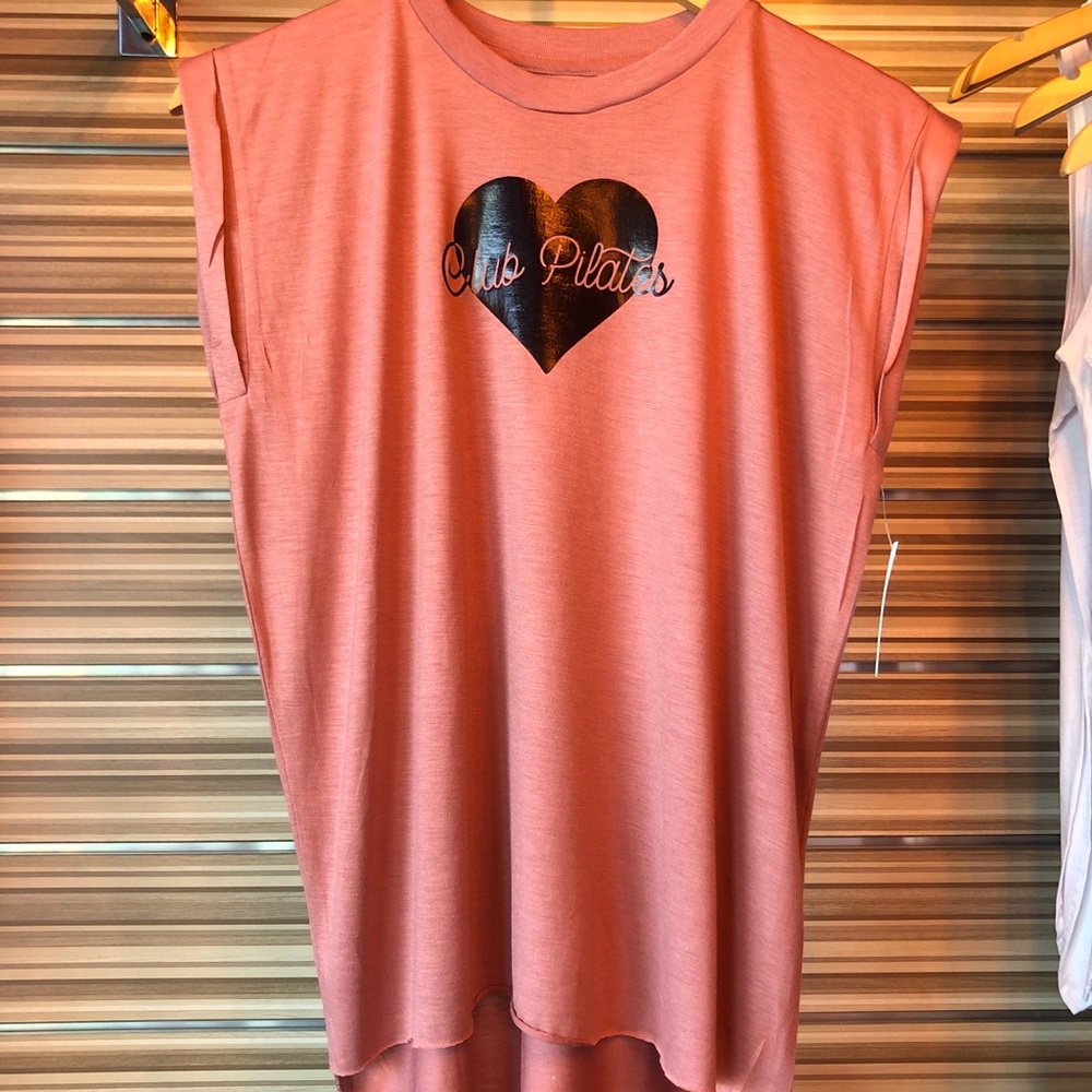 Heart Club Pilates Rolled Cuff Tee